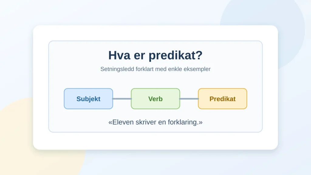 Hva er predikat? Setningsledd forklart enkelt